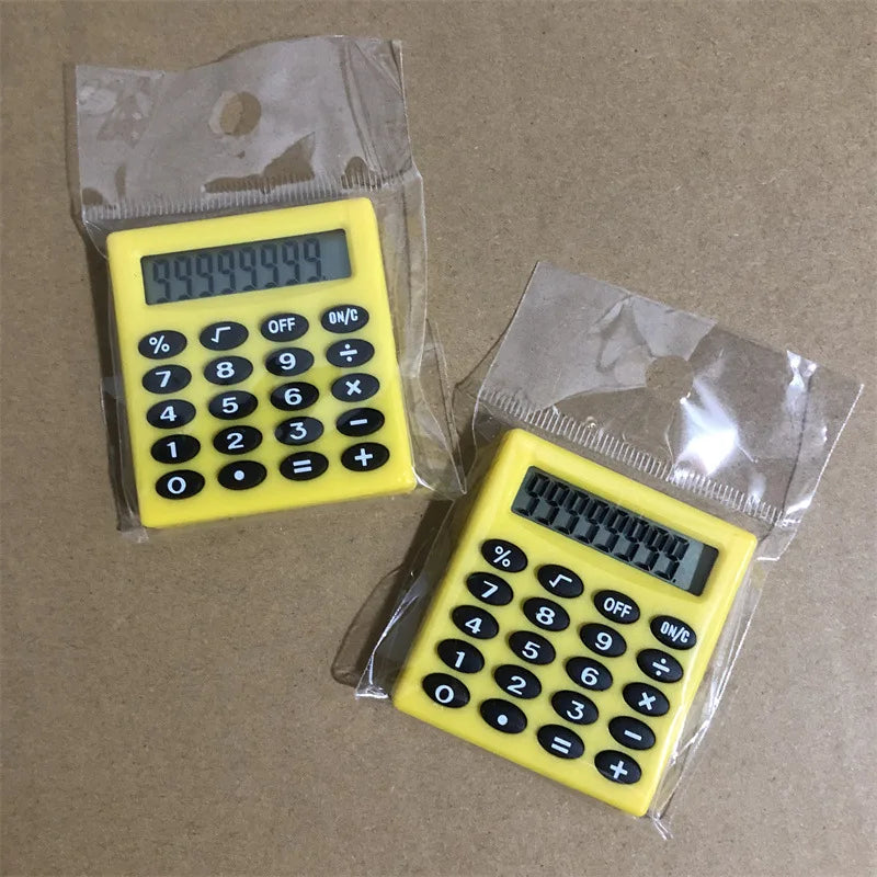 Cute Silent Calculator Mini Version Learning Auxiliary Small Portable Calculator Back To School Supplies Students/Finance Peaceful Pleasures Health and Wellness Yellow 1PCS