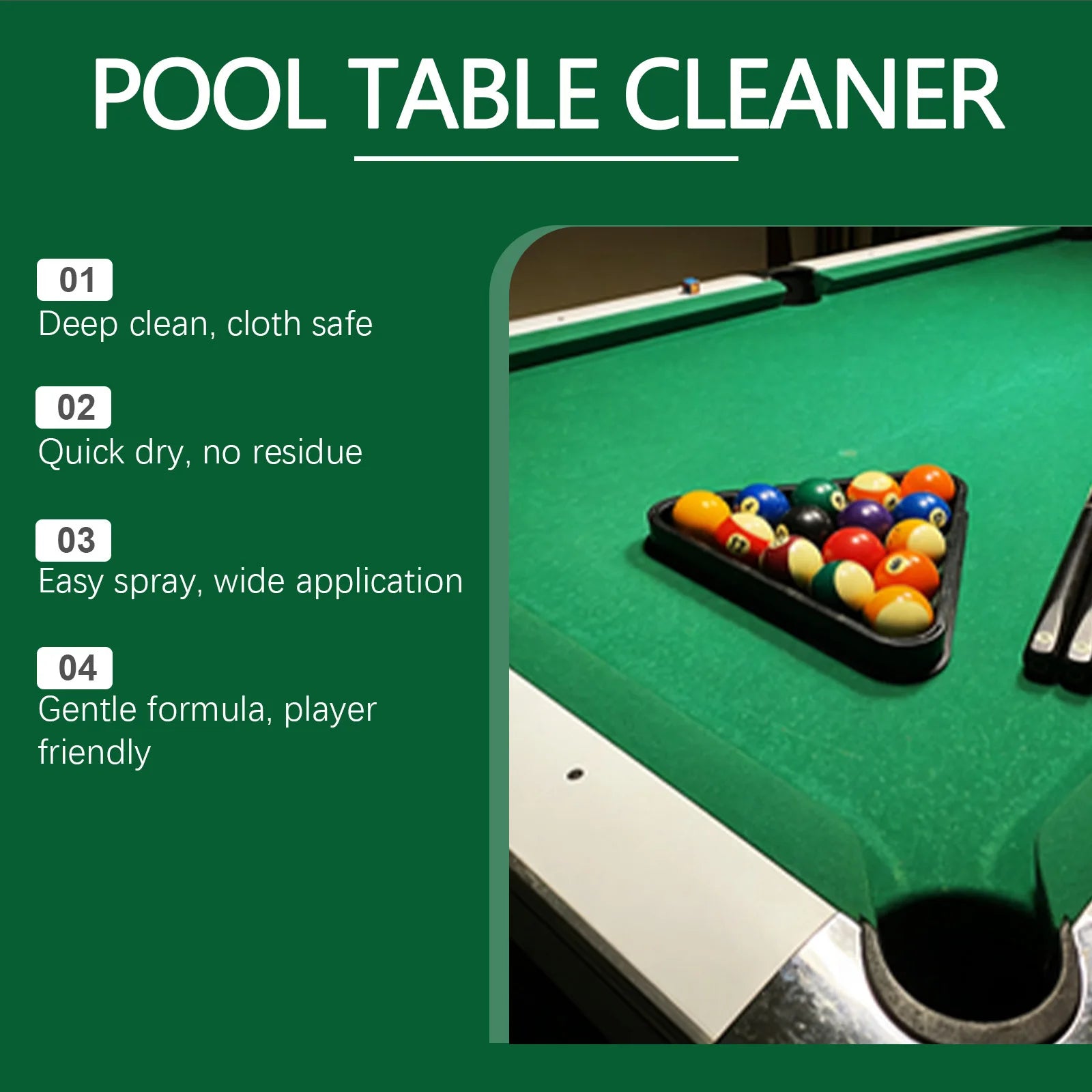 Billiard Table Cleaner For Baize Cloth Stain Removal Dust Cleaning Peaceful Pleasures Health and Wellness