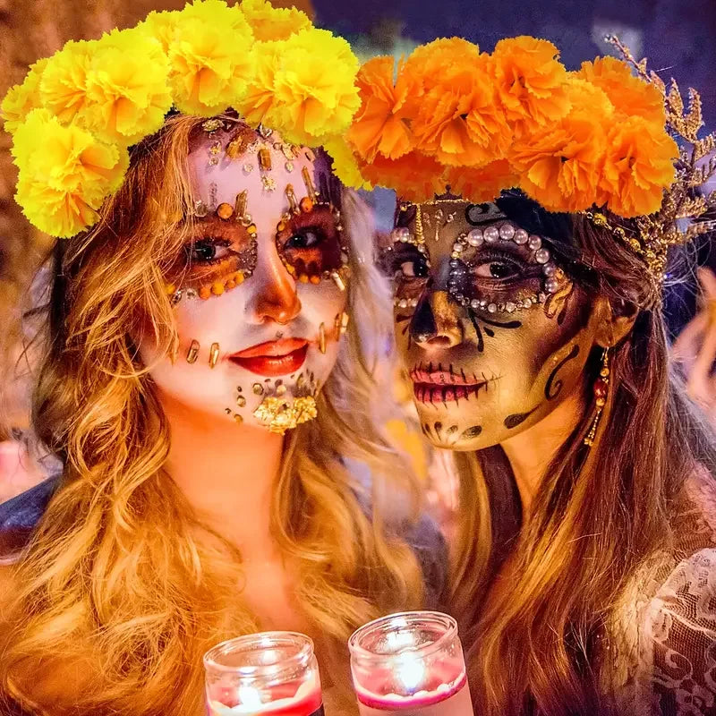 Mexican Marigold Artificial Flowers Garland – Day of the Dead Décor