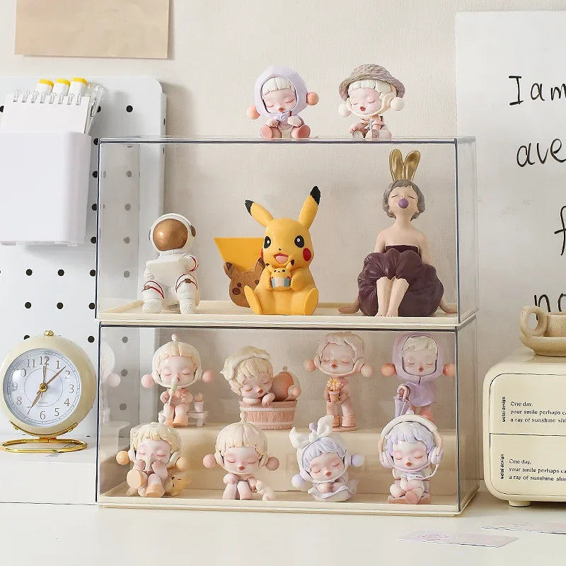 Acrylic Display Case for Action Figures Dustproof Protection Showcase for Collectible Pop Figures and Toys Box Organizer Peaceful Pleasures Health and Wellness