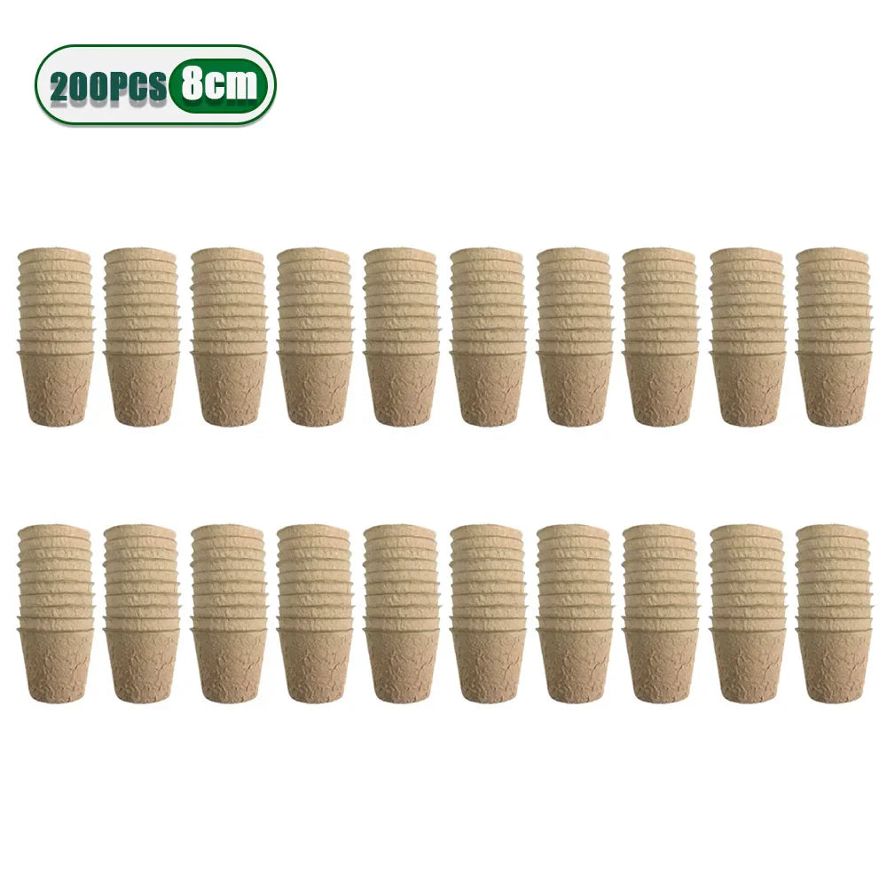 Biodegradable Peat Pots 3.15" | Seed Starter Kit 20–200 Pcs