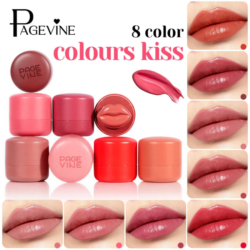Multicolor Lip Cheek Tint Balm 2-in-1 Cheek Dual Purpose Lipstick Cute Round Jar Long Lasting Natural Moisturize Makeup Lipstick Peaceful Pleasures Health and Wellness
