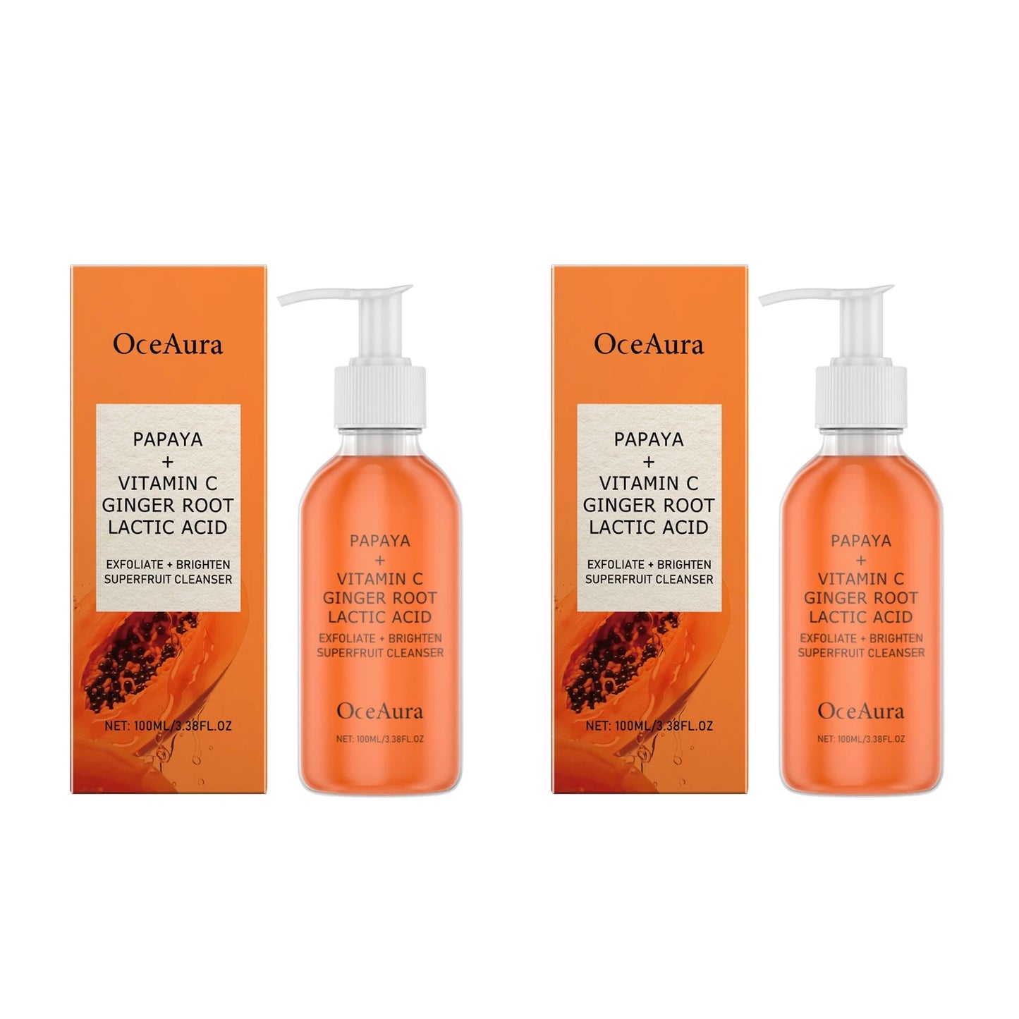 OceAura Papaya Face & Body Cleanser – Brightening Scrub 100ml