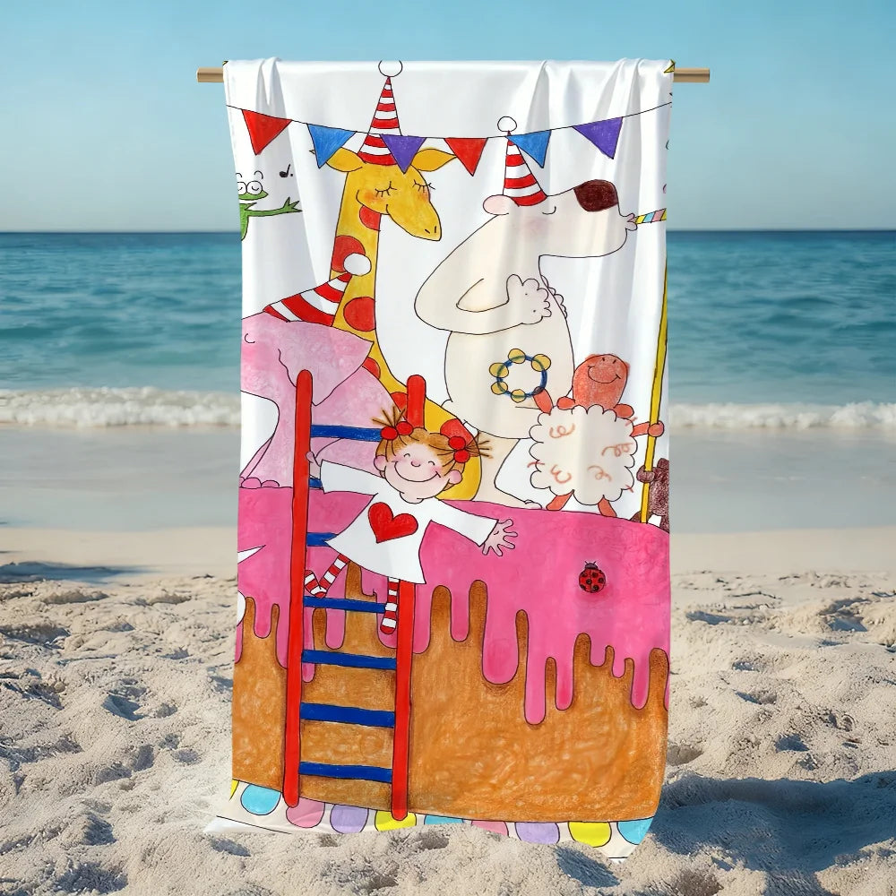 Cartoon CoCo Quick-Dry Beach Towel | Soft Pool & Travel Towel Quick-Dry Beach Towel Peaceful Pleasures Health and Wellness