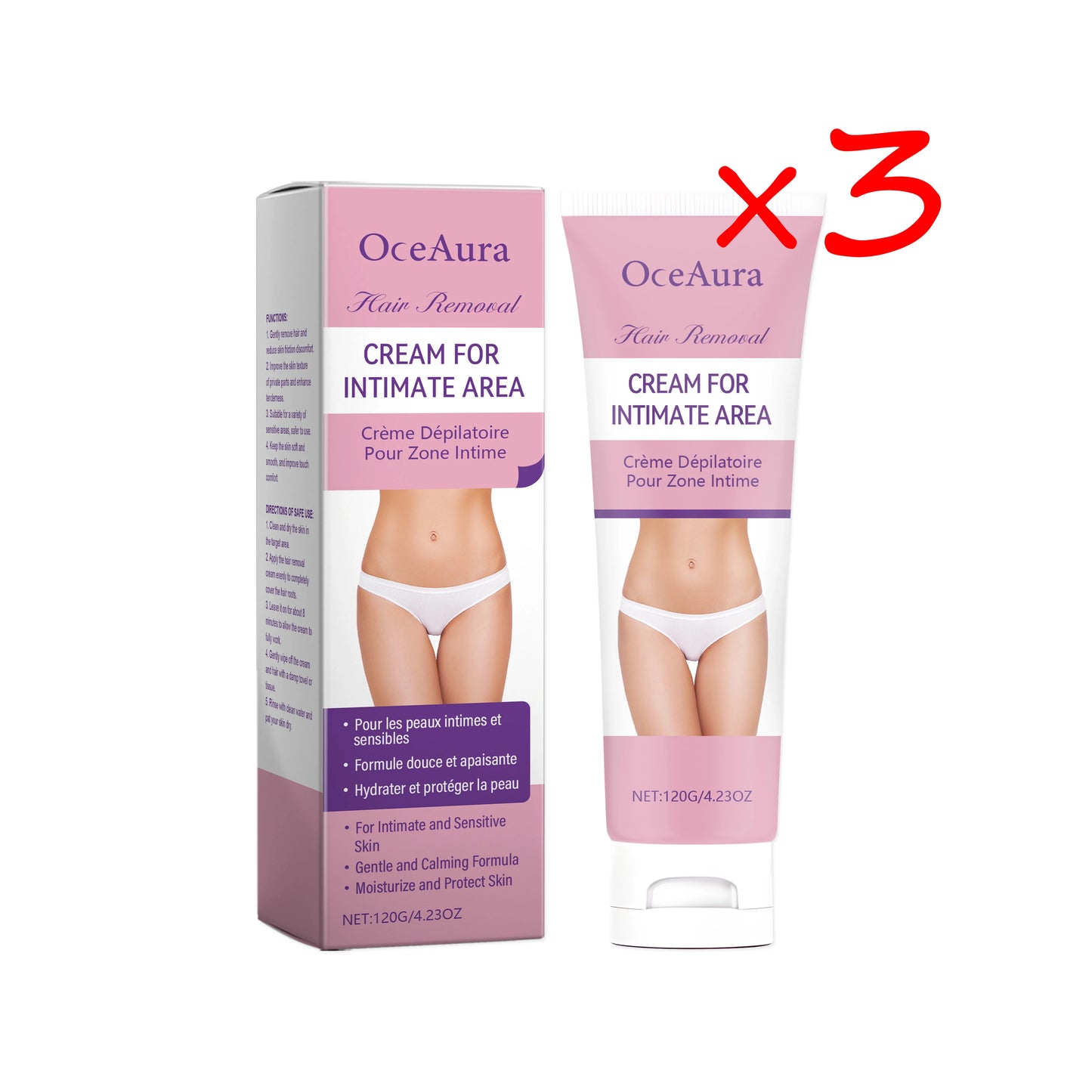 OceAura Sensitive Skin Hair Removal Cream | Bikini & Body