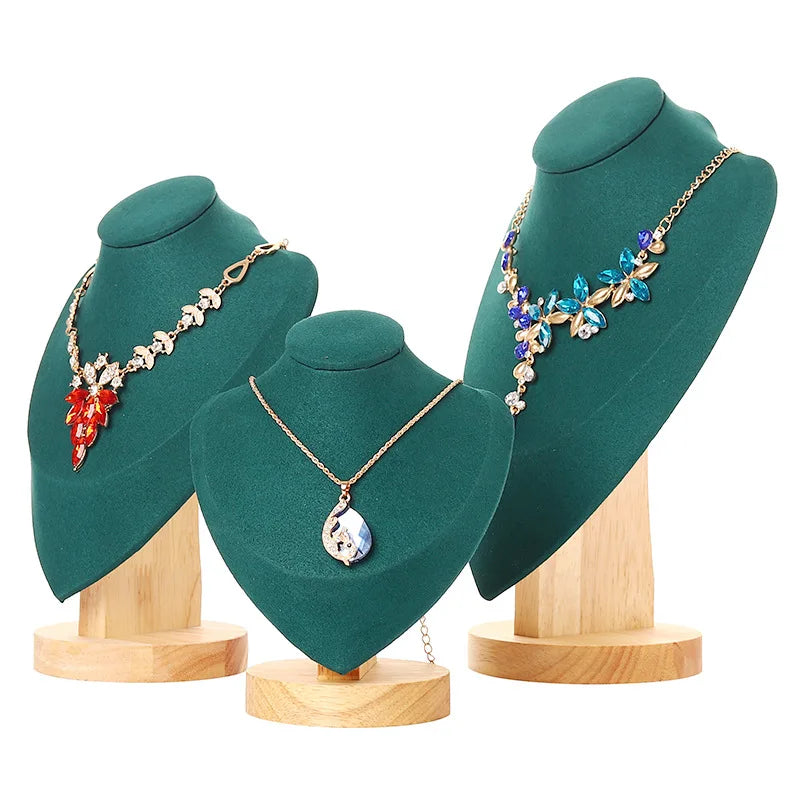 Model Bust Show Exhibitor Velvet Jewelry Display Necklace Pendants Mannequin Jewelry Stand Organizer 3 Colors Peaceful Pleasures Health and Wellness