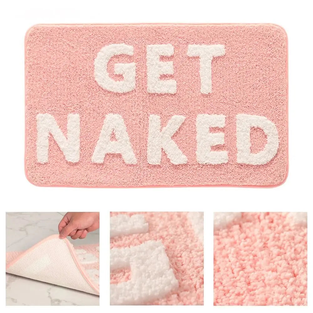 Pink Get Naked Bath Mat | Non-Slip, Soft & Absorbent Rug