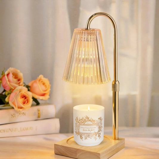 Candle Warmer Lamp With Wooden Tray Candle Holder Dimmable Height Adjustable Electric Night Light for Bedroom Home Desk Decor Peaceful Pleasures Health and Wellness
