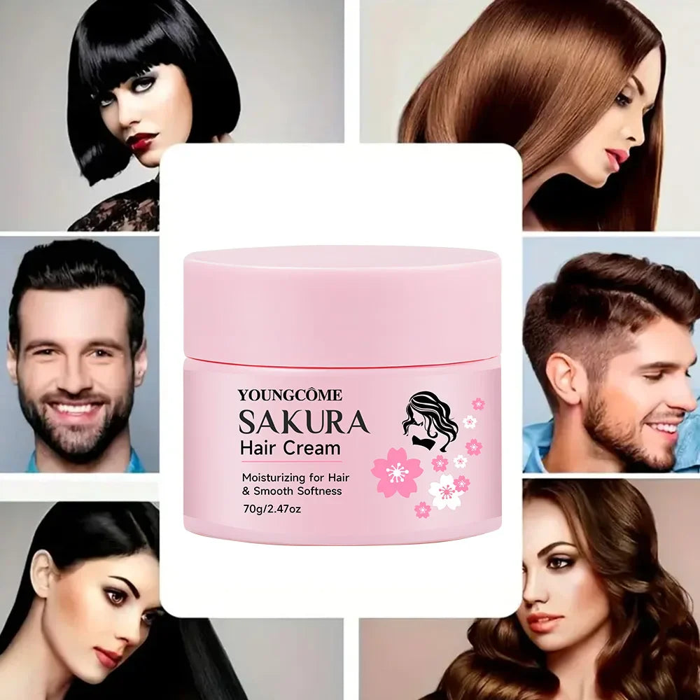 Sakura Hair Cream – Keratin & Argan Oil | Frizz Control & UV Care