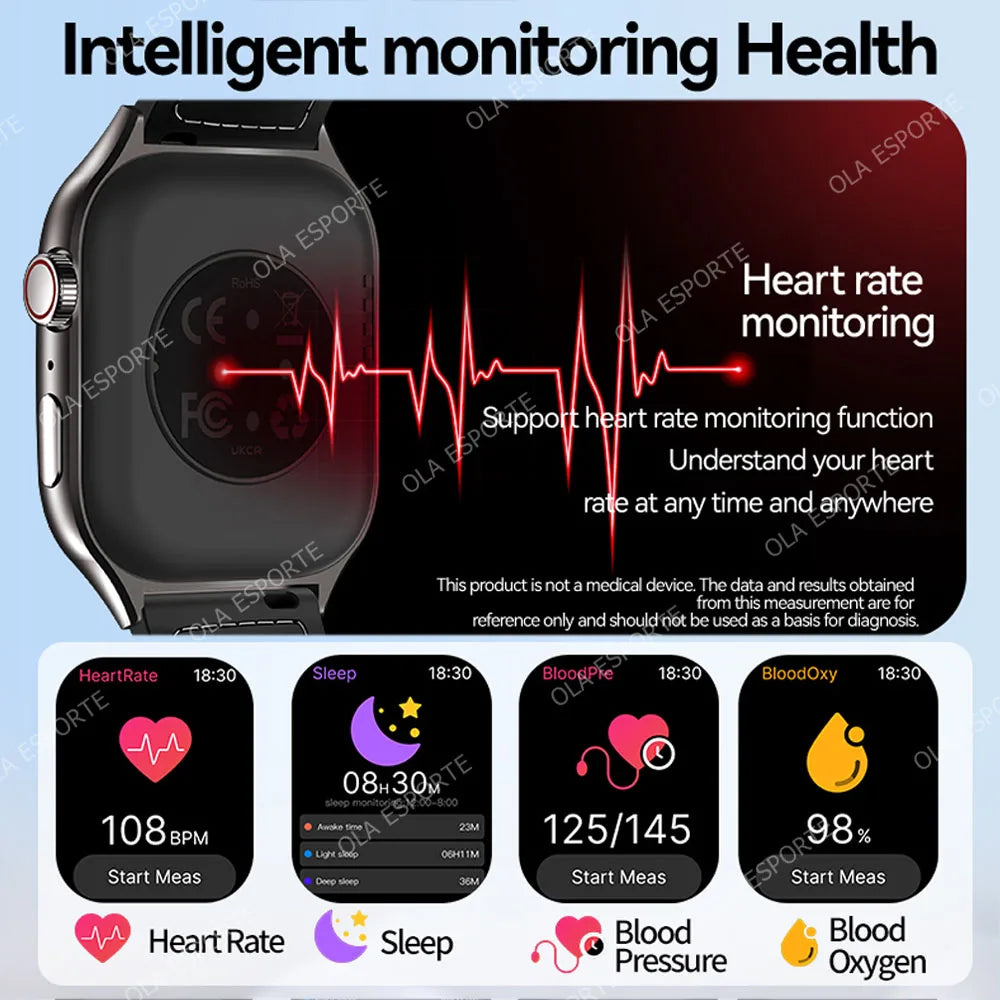 Ola Esporte 2.01" Bluetooth Smartwatch | ECG, Heart Rate, Calls