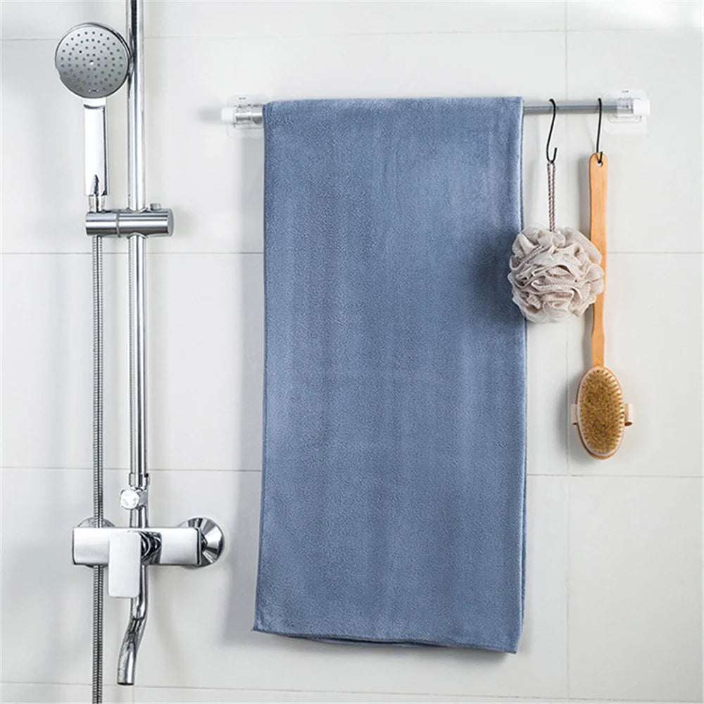 Self-Adhesive Curtain Rod Clip Hooks | No-Drill Wall Holder Set