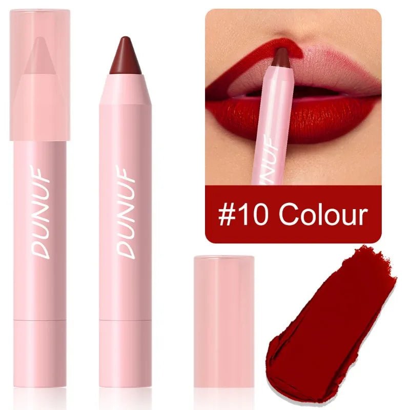 18-Color Matte Velvet Lip Liner Pencil | Waterproof Long-Lasting