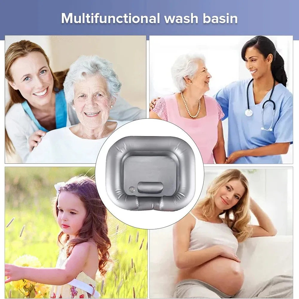 Inflatable Shampoo Basin - Portable Shampoo Bowl, Hair Wash Tub for Dreadlocks and at Home Sink Washing Peaceful Pleasures Health and Wellness