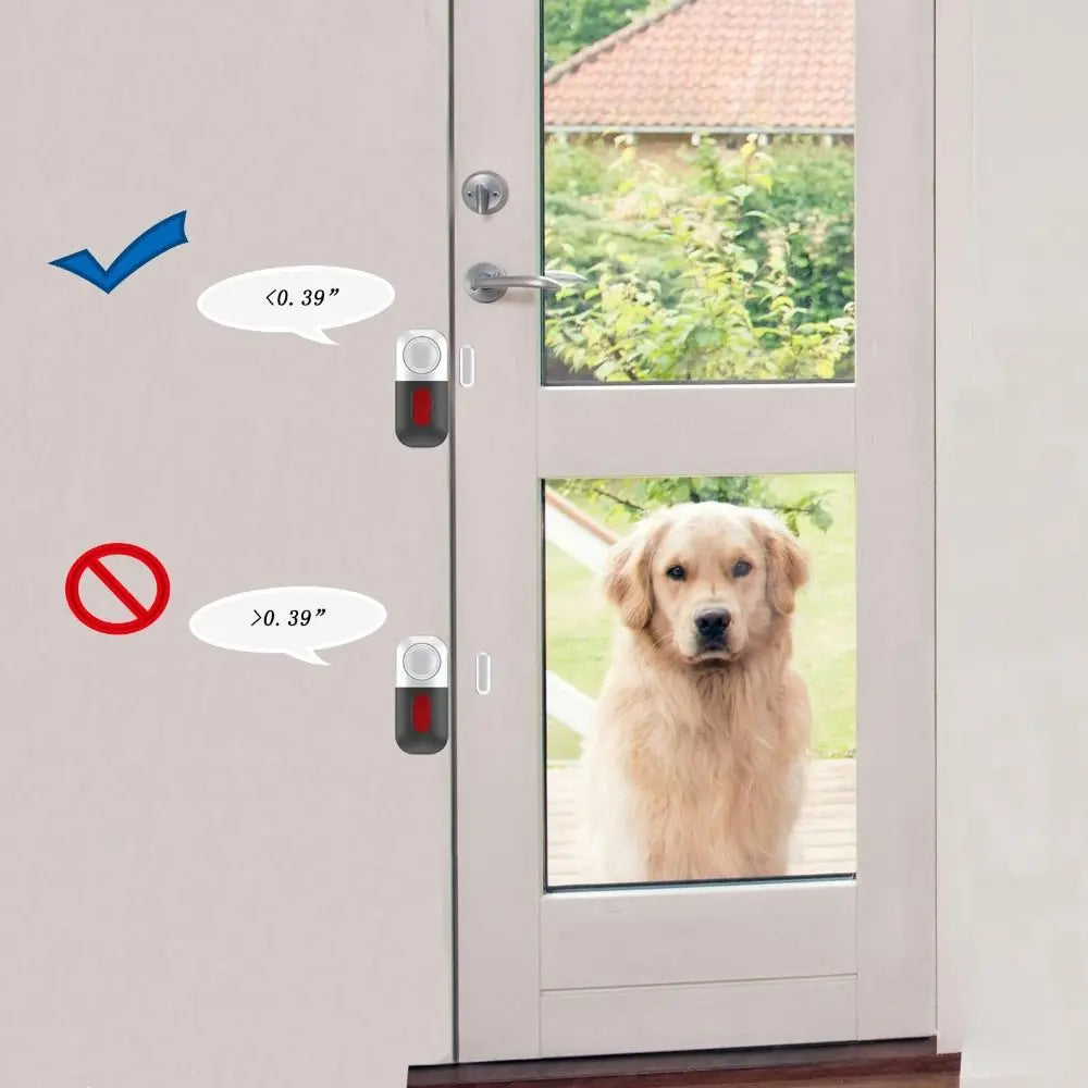 Magnetic Sensor Burglar Alarm Battery Powered High Decibel Detector Door Magnetic System Plastic Wireless Window Sensor Peaceful Pleasures Health and Wellness