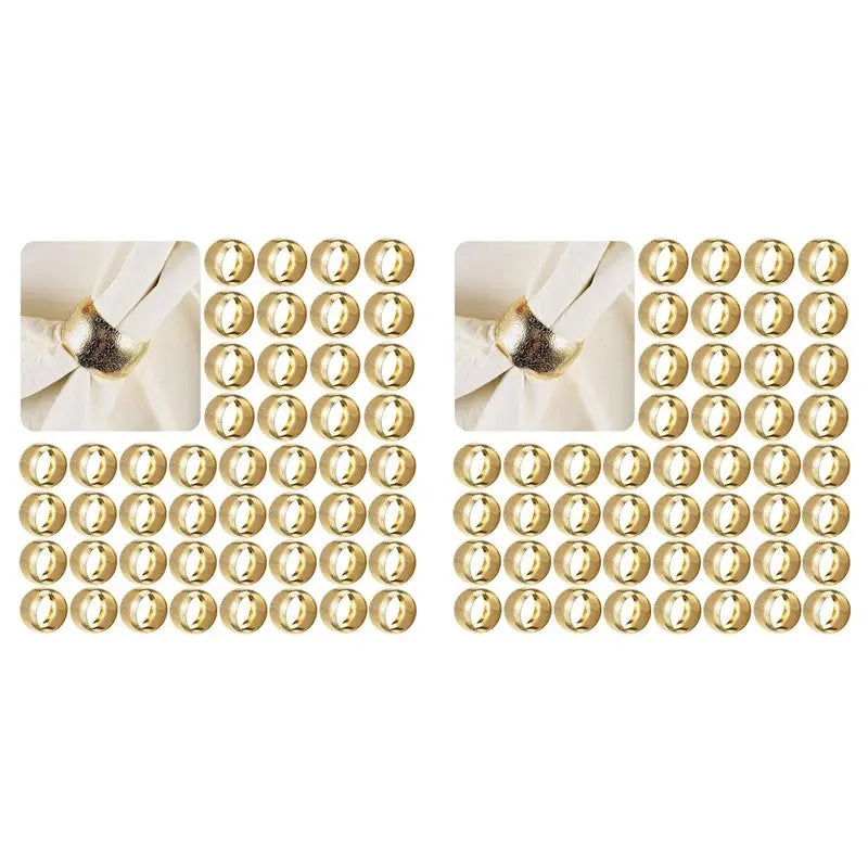 A36T-48 Pcs Day Gold Napkin Rings Napkin Holders For Cloth Napkins Wedding Napkin Holder Rings For Fabric Table Napkins Peaceful Pleasures Health and Wellness Default Title