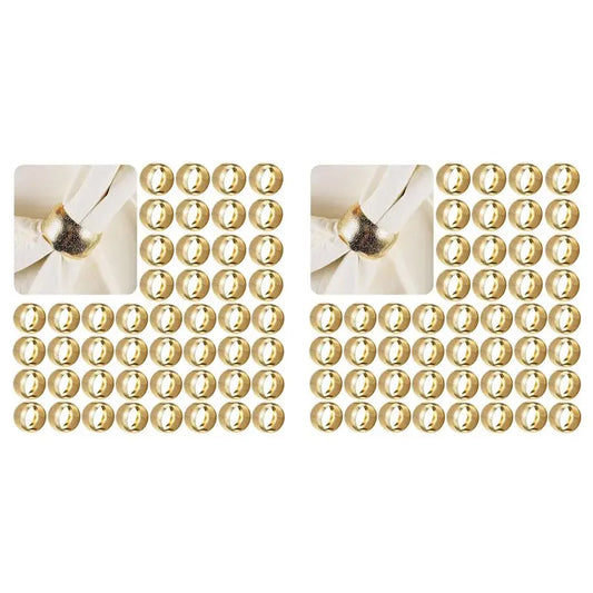A36T-48 Pcs Day Gold Napkin Rings Napkin Holders For Cloth Napkins Wedding Napkin Holder Rings For Fabric Table Napkins Peaceful Pleasures Health and Wellness Default Title