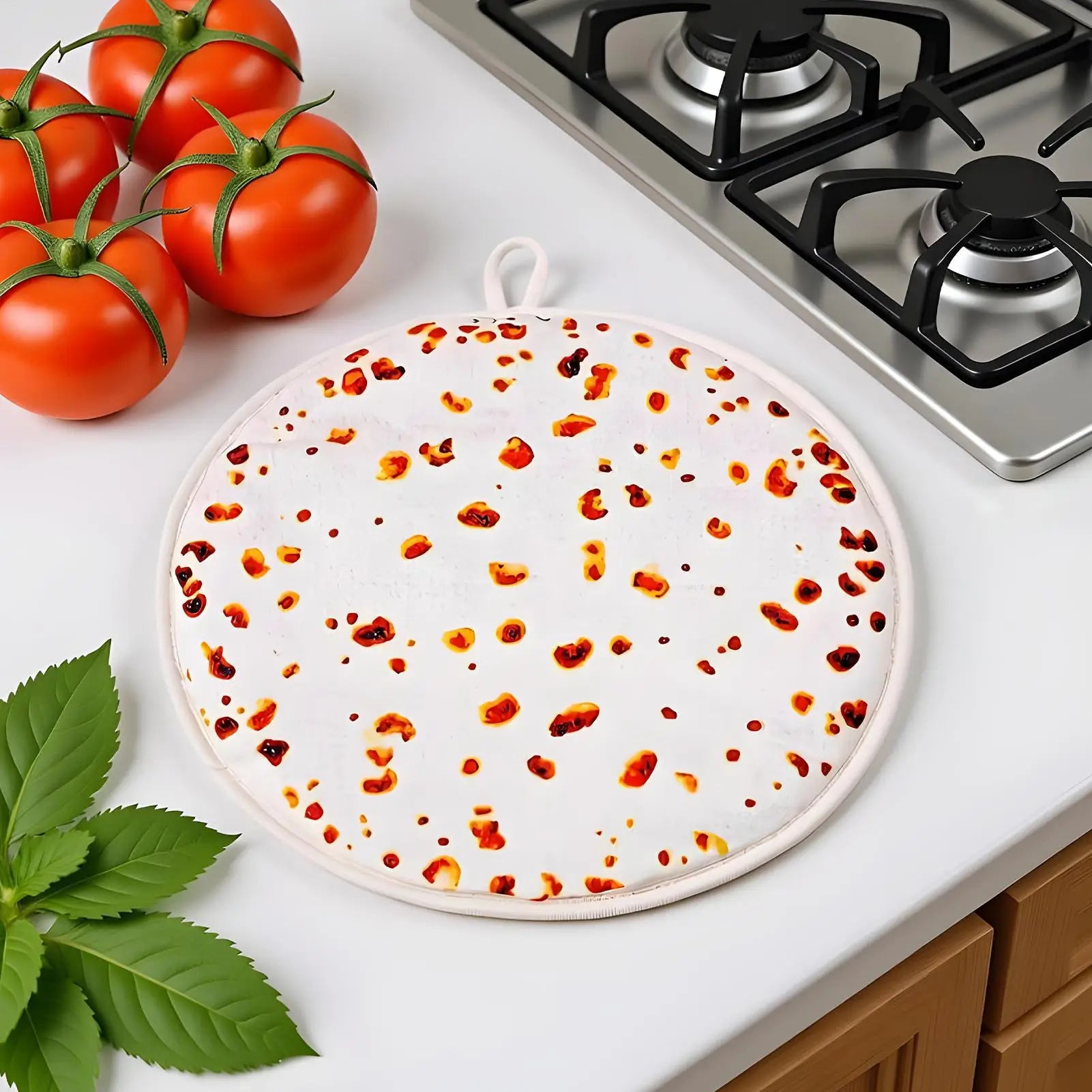 12Inch Microwaveable Tortilla Warmer 1PC Thermal Fabric Holder for Naan Bread, Pizza, Taco, Home Party & Family Meals Peaceful Pleasures Health and Wellness