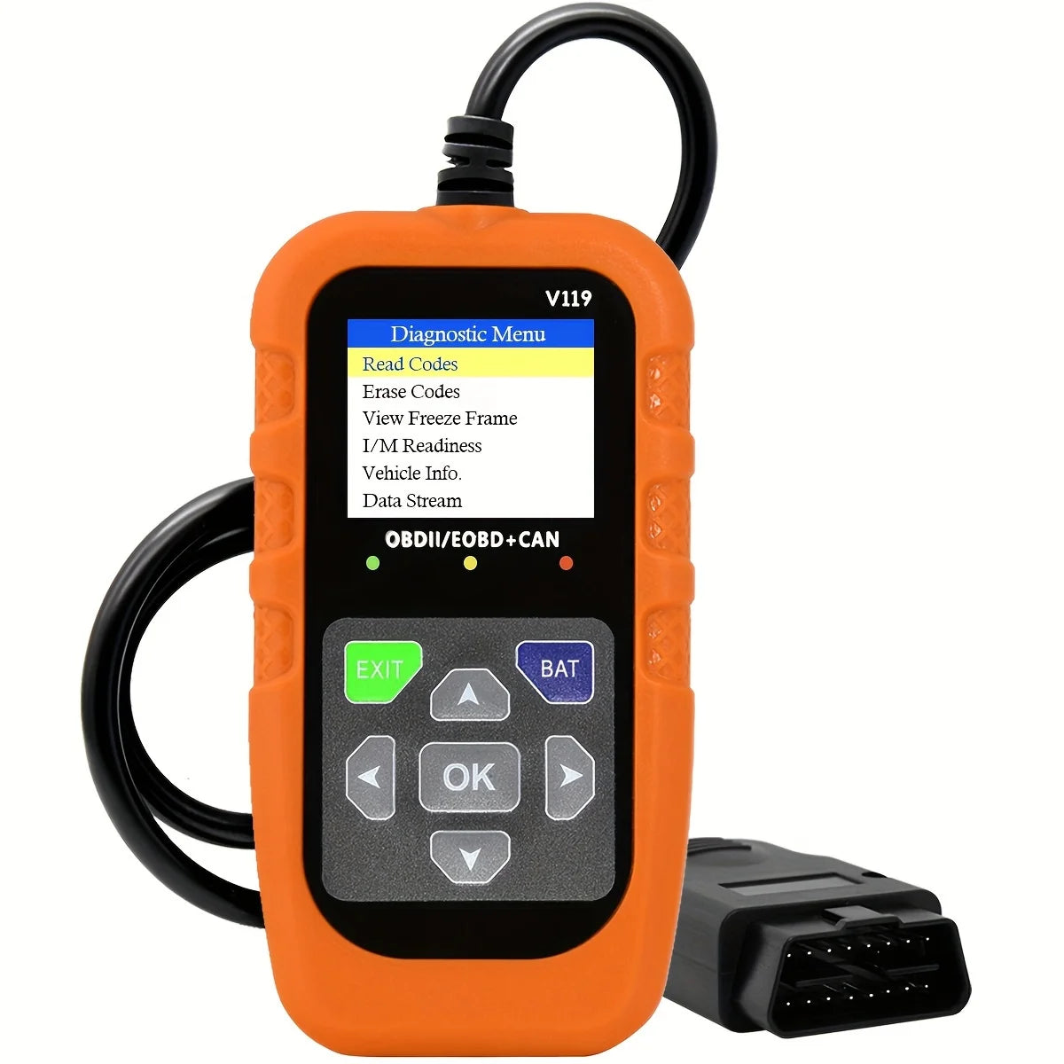 Car OBD2 Scanner Diagnostic Tool Code Reader, Car Voltage Tester Engine Fault Code Scanner, Charging Tester Diagnostic ToolV119 Peaceful Pleasures Health and Wellness Orange