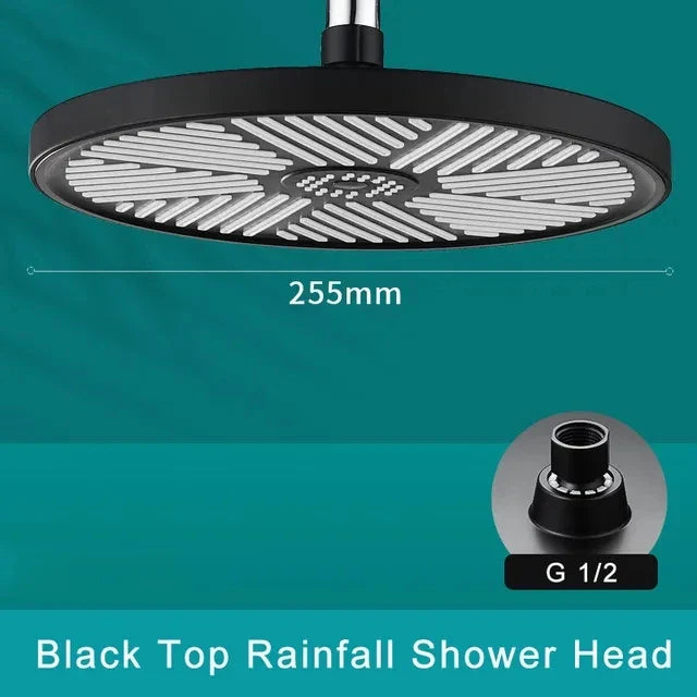 13cm Rainfall Shower Head | High Pressure, 3 Modes, Water Saving