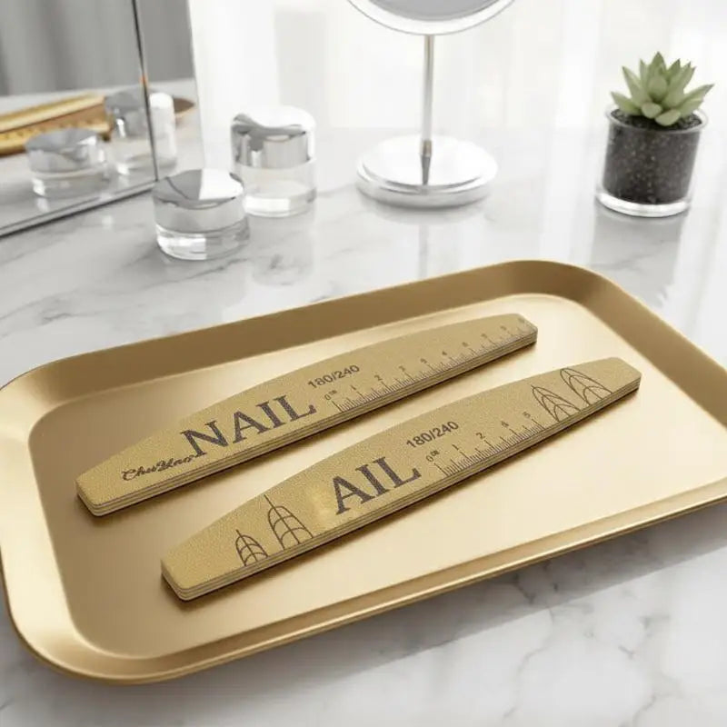 5 Pcs Double-Sided Nail File Set With Scale 100/180 180/240 Grit Washable Ruler Sanding Nail File Durable Nail Sanding Tools Peaceful Pleasures Health and Wellness