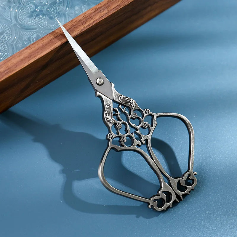 Vintage Retro Scissors Embroidery Stainless Steel Tip Sewing Shears Handicraft DIY Tools For Antique Handicraft Sewing Tools Peaceful Pleasures Health and Wellness