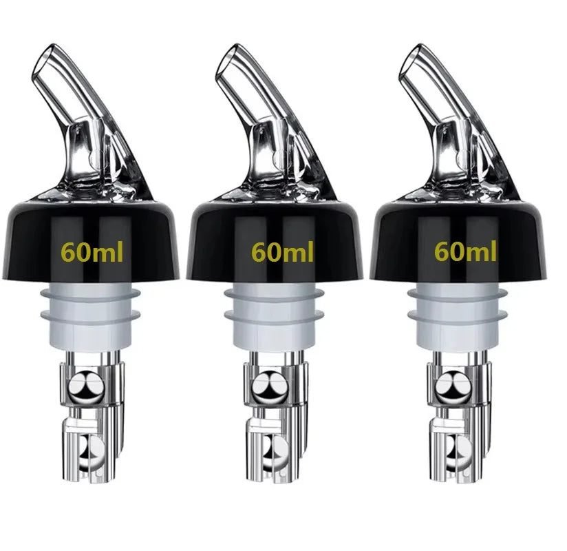 3pcs Printed Measured Bottle Pourer Spouts Liquor Pourers Quick Shot Spirit Driinks Wine Cocktail Whiskey Dispenser Bartender Peaceful Pleasures Health and Wellness 60ml