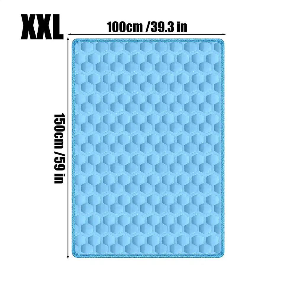 Pet Cooling Mat for Dogs & Cats – Ice Silk, S–XXL Sizes