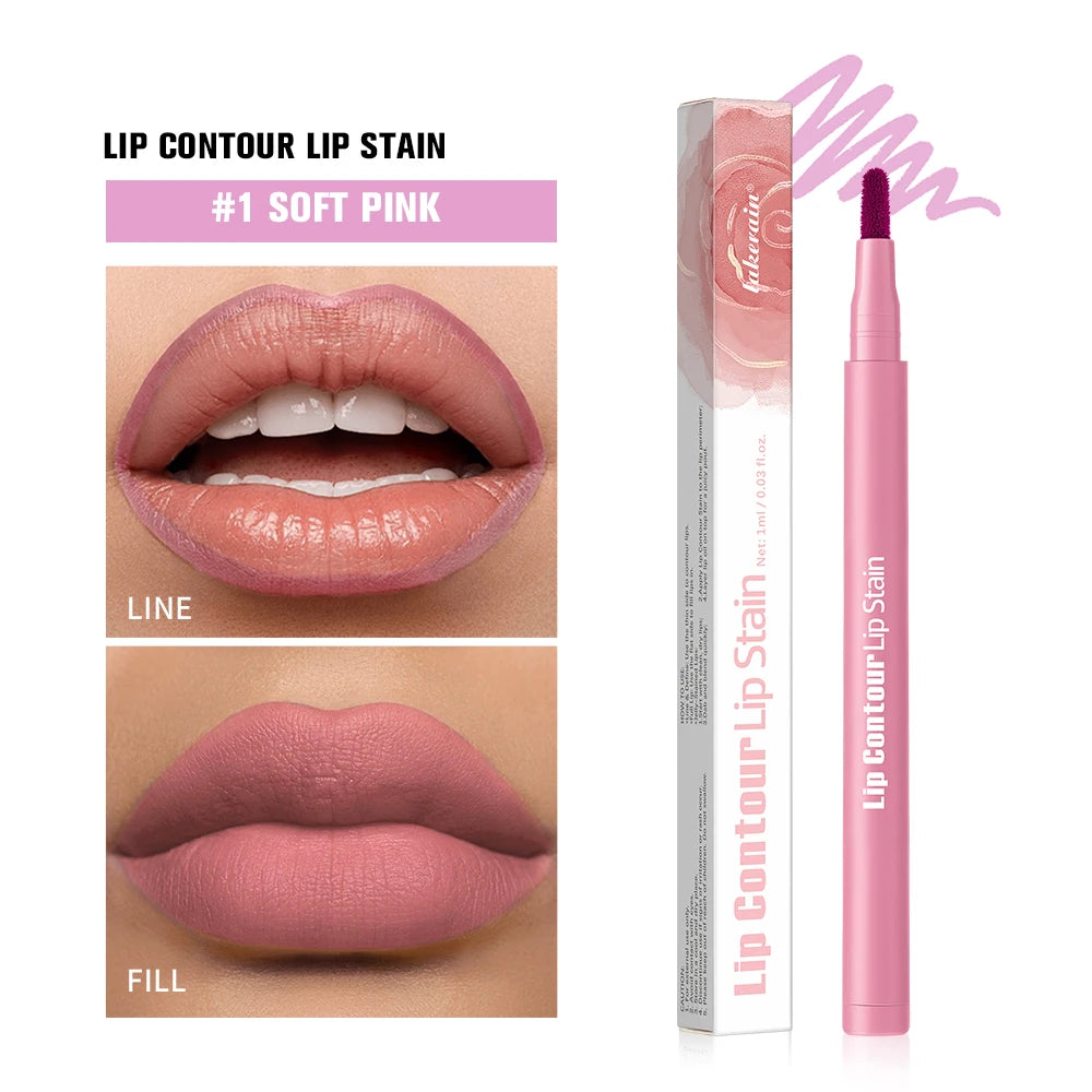 2pcs Lip Liner Waterproof Lip Contour Smudge-proof Lip Stain & Lip Liner Ultra Pigmented Dual-Sided Design Non-Stick Cup Makeup Peaceful Pleasures Health and Wellness 1Soft Pink 2pcs