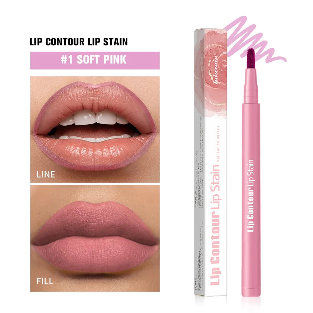 2-Pack Dual-Sided Waterproof Lip Liner & Lip Stain Set