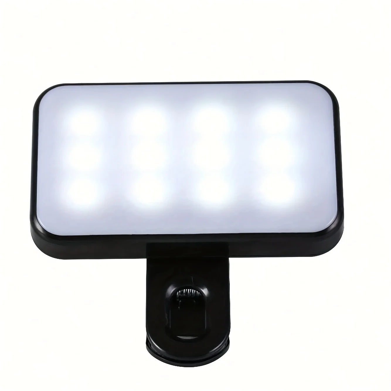 Mini LED Selfie Fill Light Clip-On Rechargeable with 3 Color Modes Adjustable Brightness for Mobile Phones Computers Photography Peaceful Pleasures Health and Wellness black