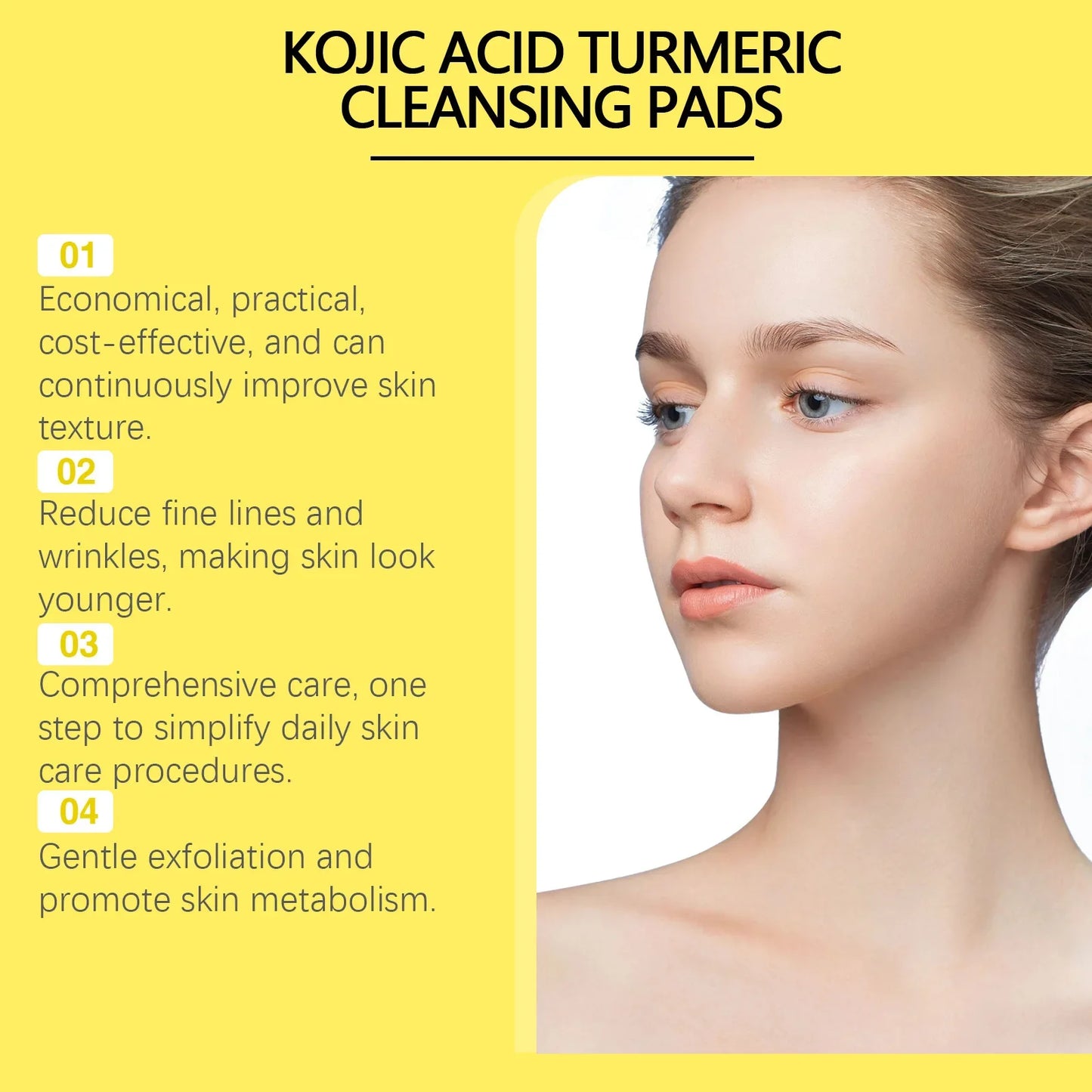 Turmeric Kojic Acid Cleansing Pads – Brighten & Exfoliate Skin