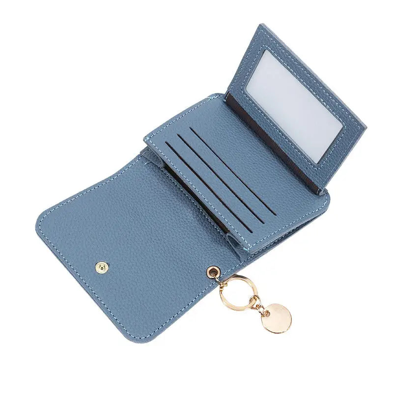 Folding Short Wallet for Women Simple Solid Color Coin Purse Credit Card Holder Cute Multifunctional Ladies Wallet Peaceful Pleasures Health and Wellness