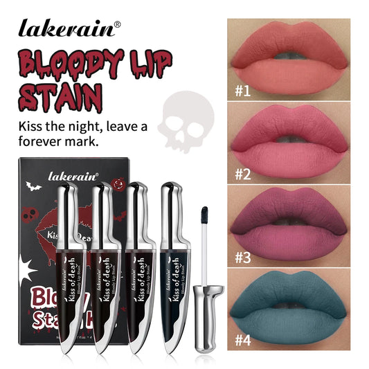 Lakerain Fake Bloody Lip Stain Gel-like Waterproof Spill-proof Long Lasting Matte Lip Tinting Halloween Party Lip Cosmetics Peaceful Pleasures Health and Wellness