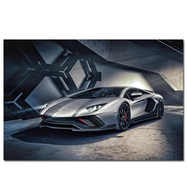 Supercar Canvas Wall Art | Sport Car Poster for Living Room Canvas Wall Art Peaceful Pleasures Health and Wellness