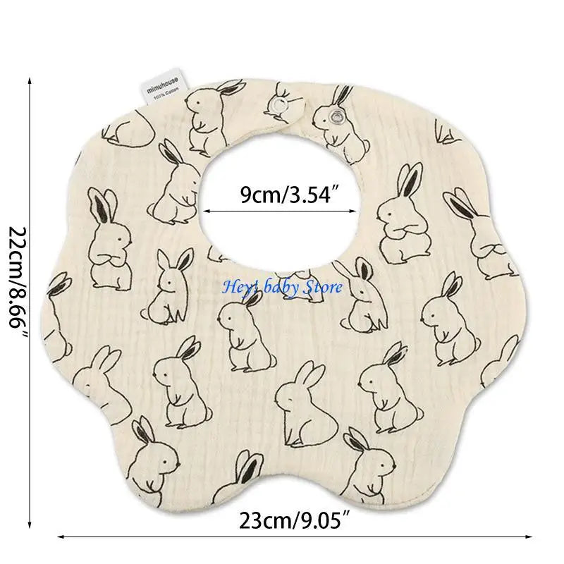 Cartoon Cotton Baby Bib | 360° Rotating Breathable Burp Cloth