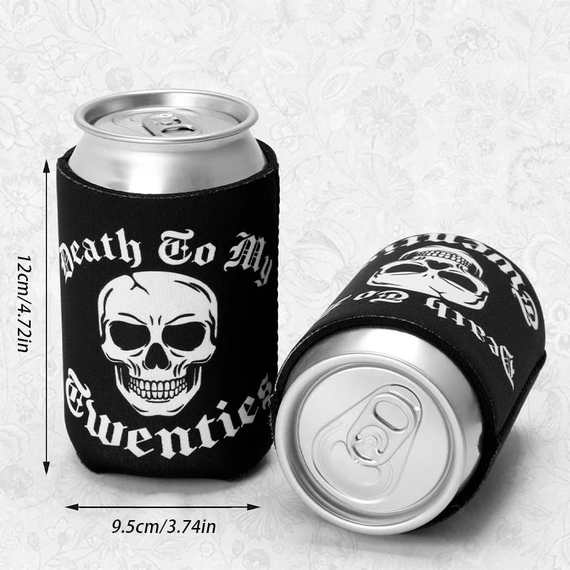 Gothic 30th Birthday Skull Can Coolers – Death to My 20s (4pk)