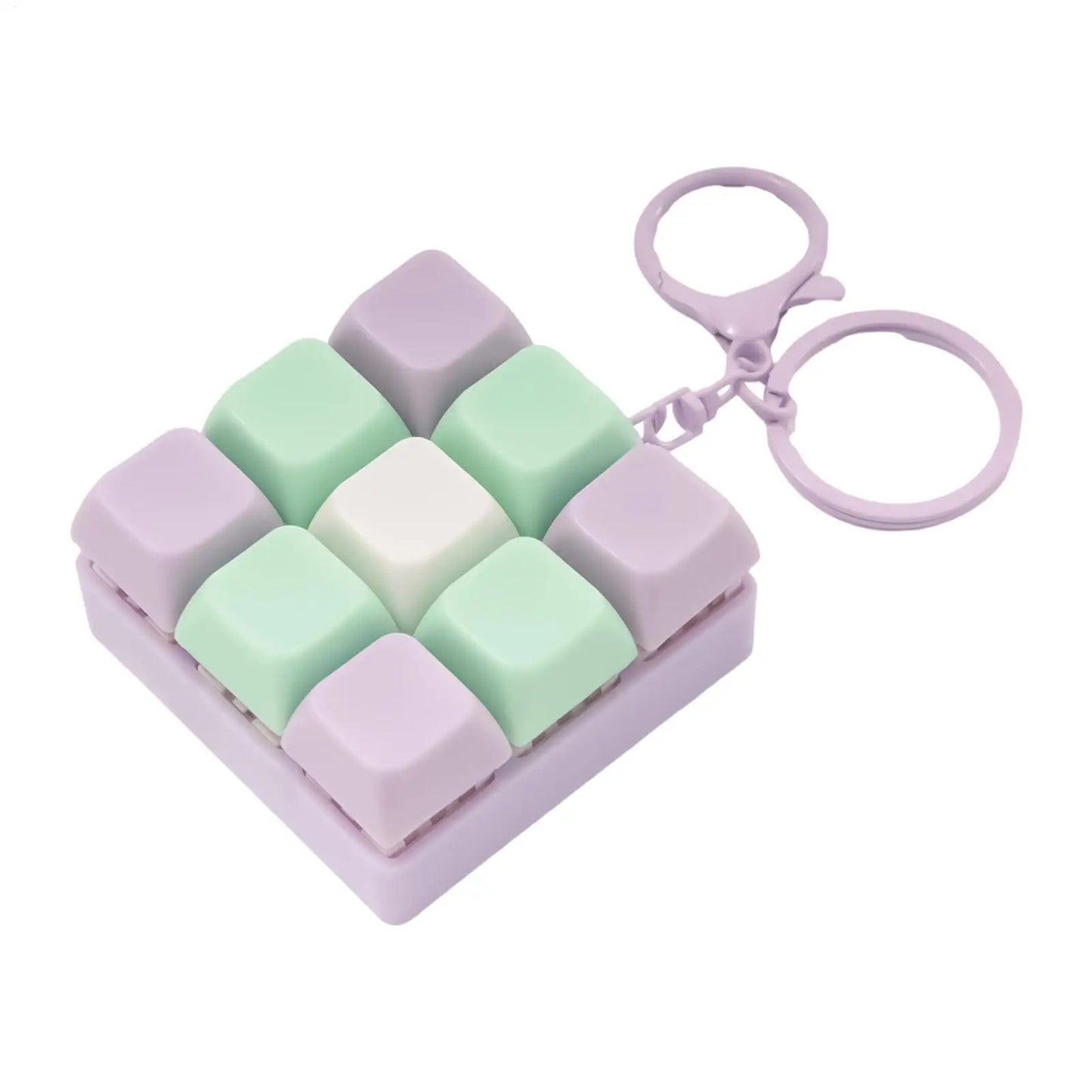 9-Key Mechanical Keyboard Fidget Clicker Keychain Toy