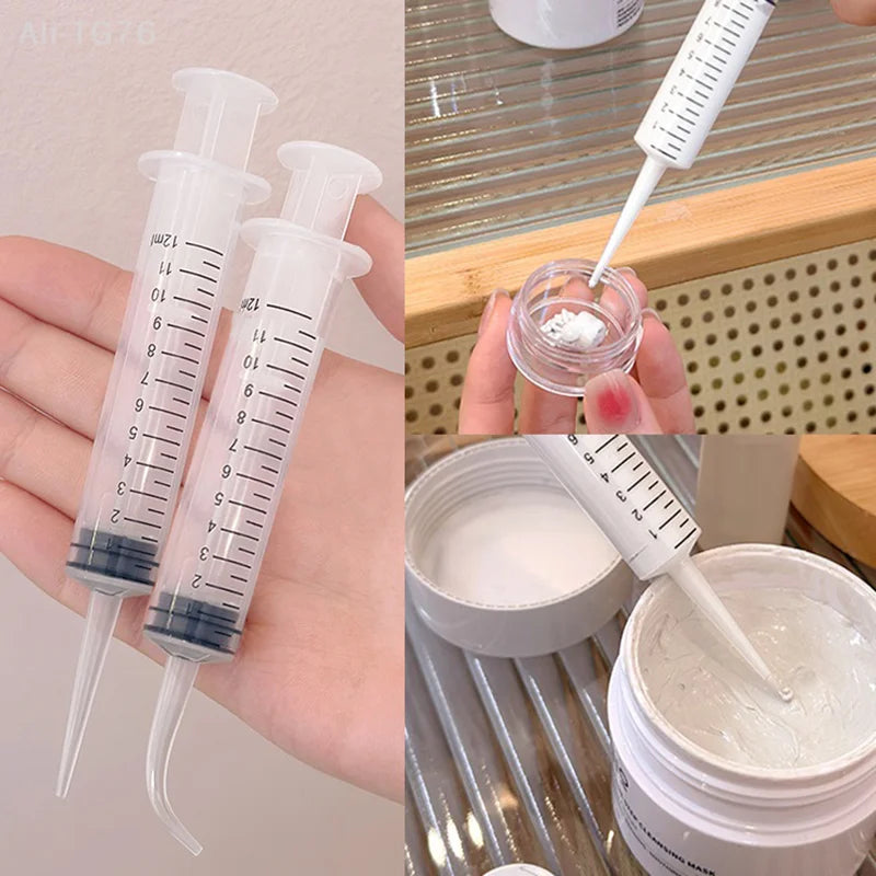 12ml Plastic Liquid Dispensing Syringes – Curved & Straight, 3/6 Pcs