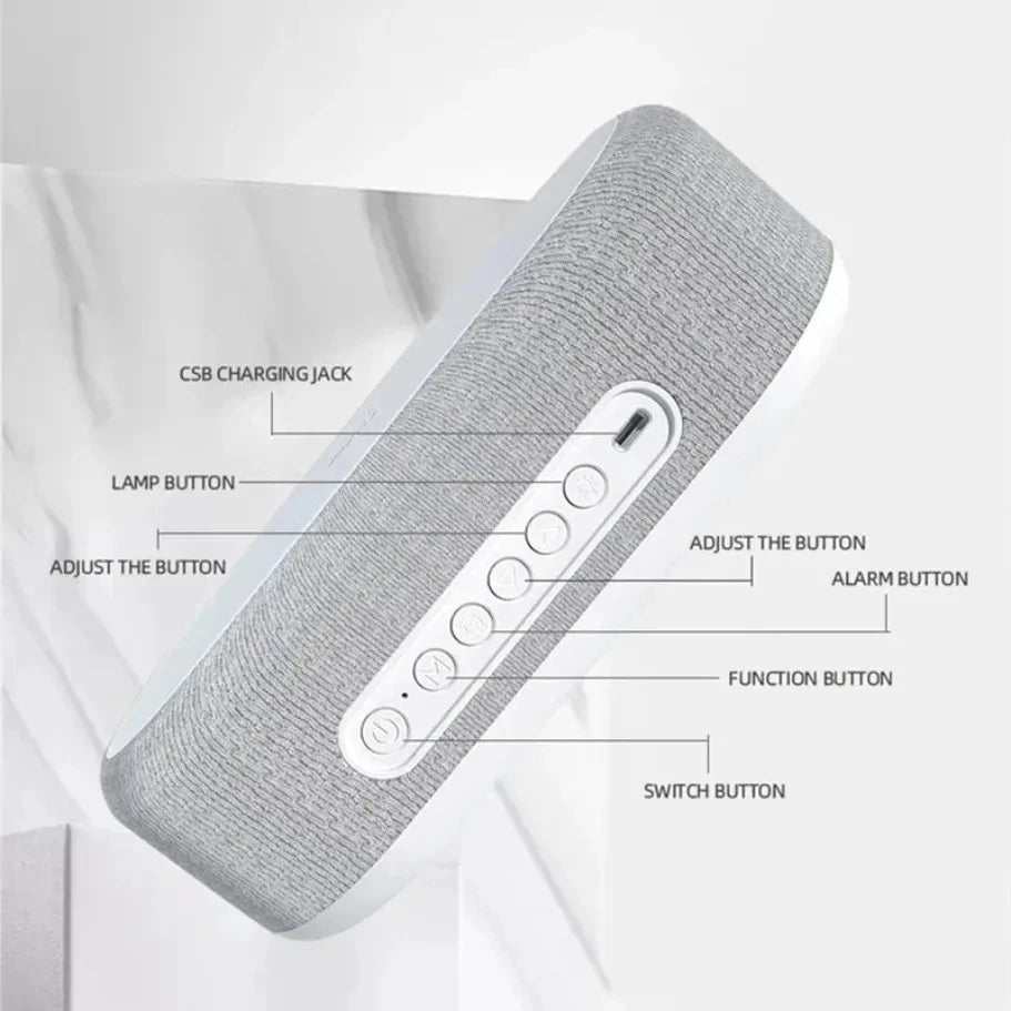 15W Fast Wireless Charger Pad Stand Dock Alarm Clock Bedroom Night Light Desktop Temperature Thermometer for Phone Peaceful Pleasures Health and Wellness