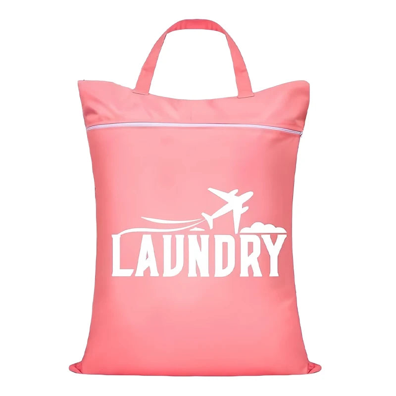 1 Travel Laundry Bag Handle Suitable Cleaning Dirty Clothes Wet Dry