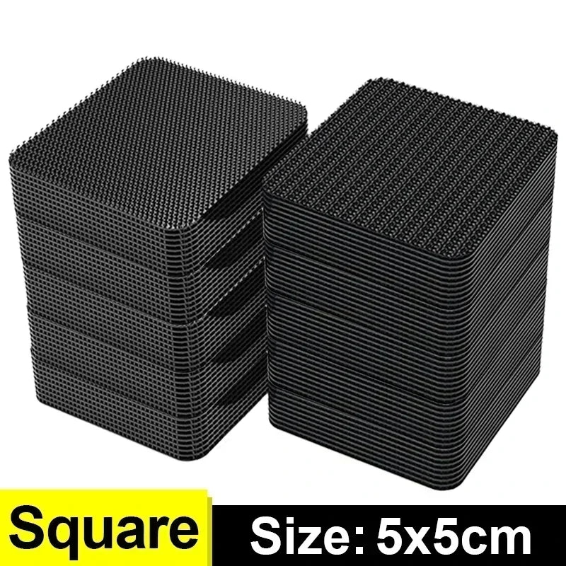 Auto Adhesive Velcros Tape Household Floor Mats Sewing Self-adhesive. With Anti Slip Grip Tape Stickers Hook-and-loop Fastener Peaceful Pleasures Health and Wellness Square 5x5cm 10Pair (20Pcs)