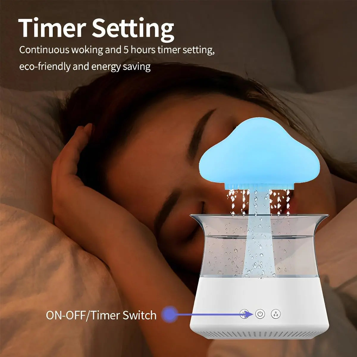 Essential Oil Diffuser Air Humidifier Rain Drop Aroma Diffuser Rainy Night Light For Office Ultrasonic Fragrance Humidifier Peaceful Pleasures Health and Wellness