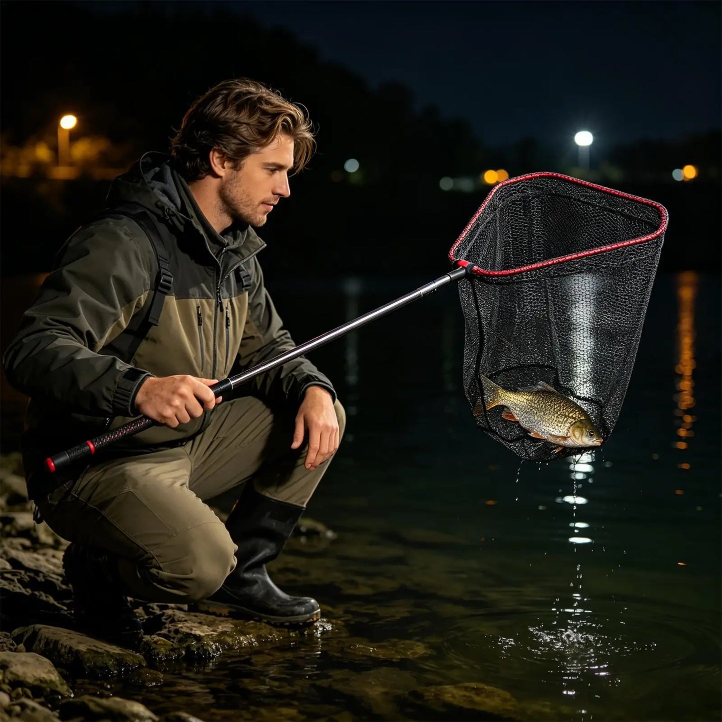 Large Lightweight Fishing Landing Net | Saltwater & Freshwater