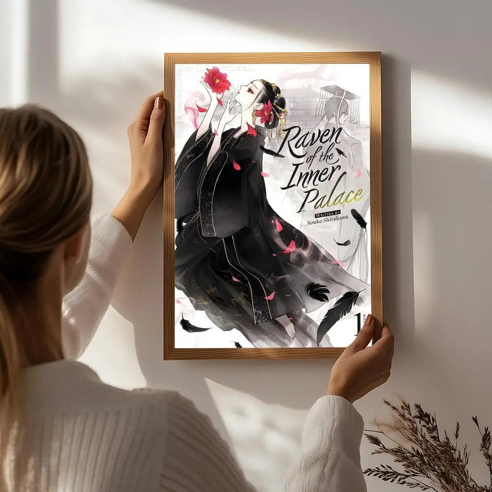 Raven of the Inner Palace Anime Poster | HD Self-Adhesive Wall Art Anime Wall Poster Peaceful Pleasures Health and Wellness White2 50X70cmNoframe