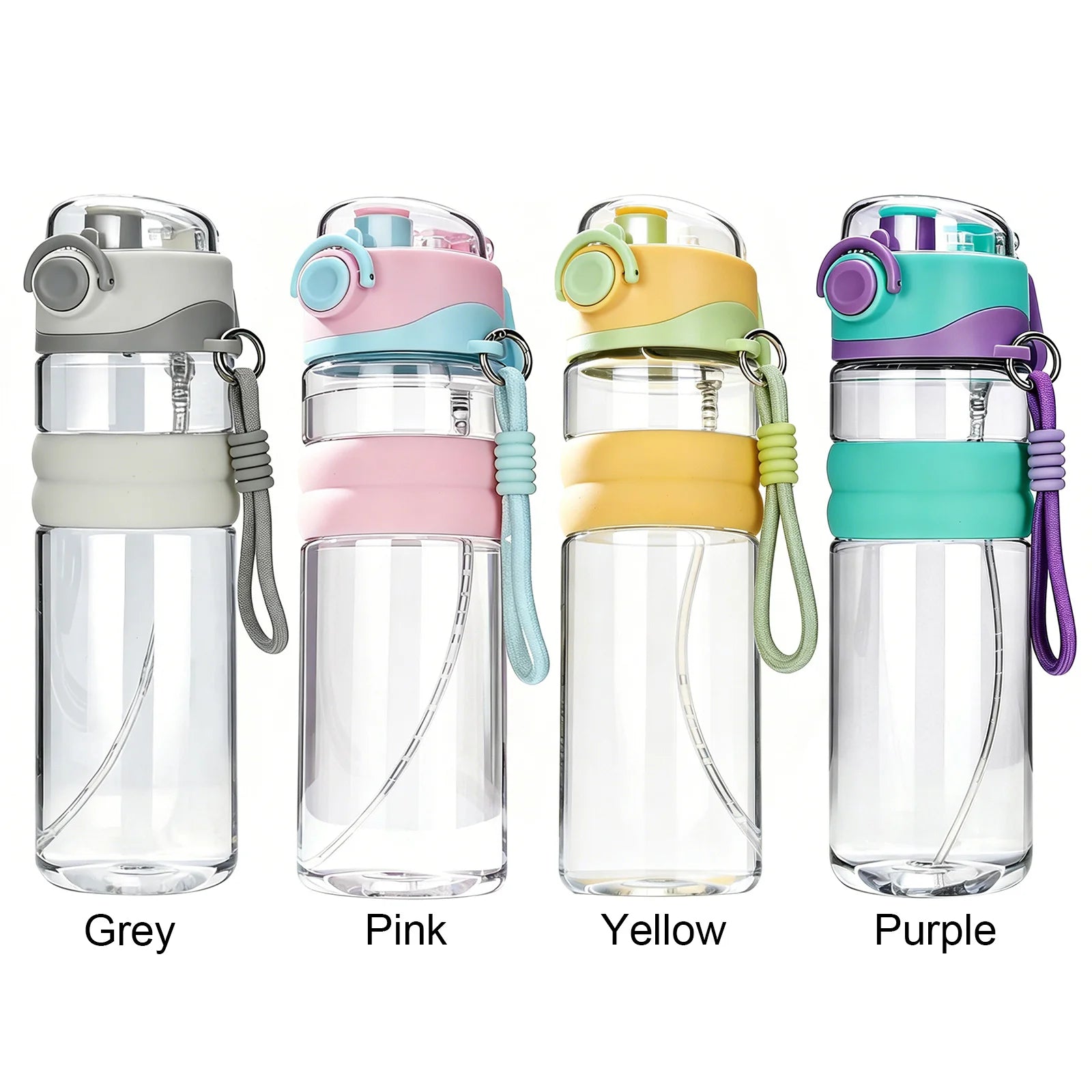 Kids Water Bottle 750ML Spray Sports Water Bottle with Straw Portable Water Bottles for Outdoor Travel Office Walking Peaceful Pleasures Health and Wellness