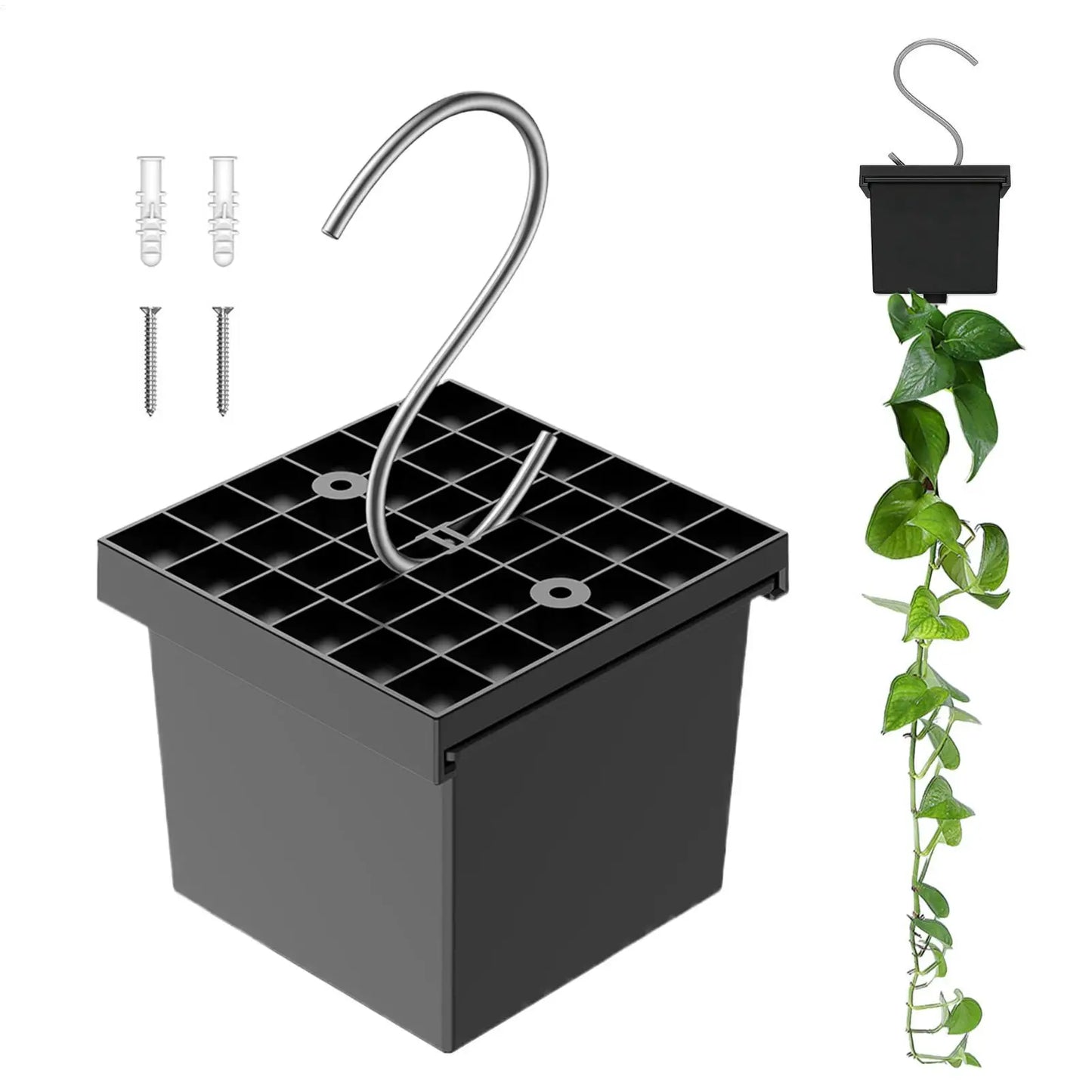 Adjustable Hanging Flower Pot with Lid & Hook | Vertical Planter Hanging Vertical Planter Peaceful Pleasures Health and Wellness
