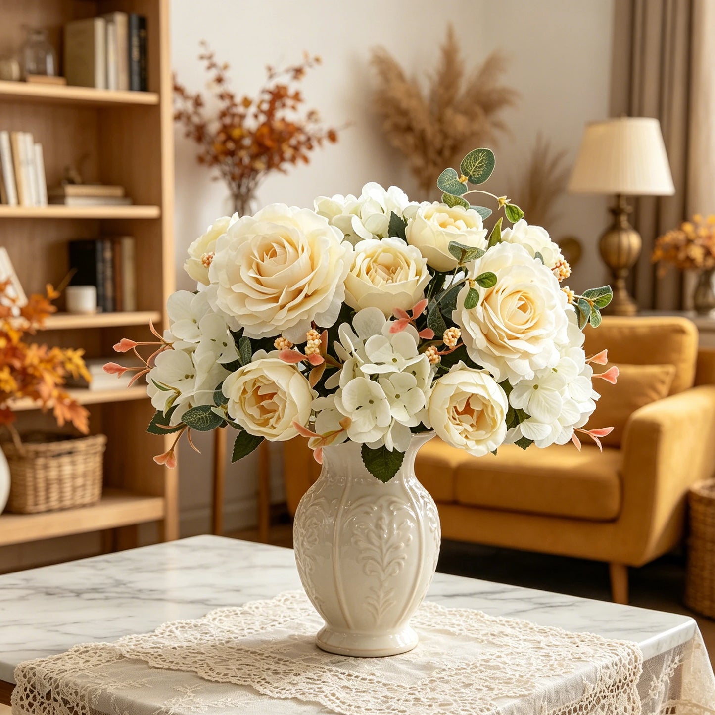 Artificial Silk Rose & Peony Bouquet | Wedding & Home Decor
