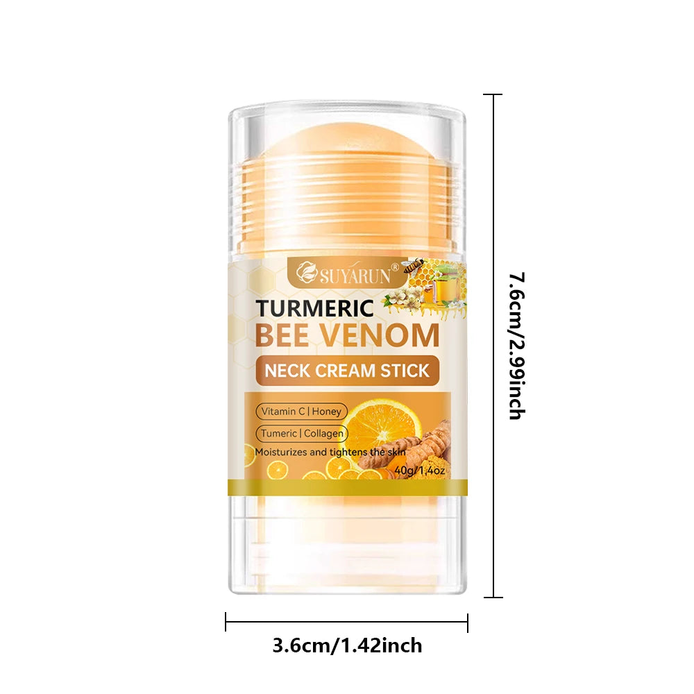 SUYARUN Turmeric Bee Venom Neck Cream Stick - Anti-Aging Firming, Wrinkle Reduction, Portable Moisturizer for all people. Peaceful Pleasures Health and Wellness