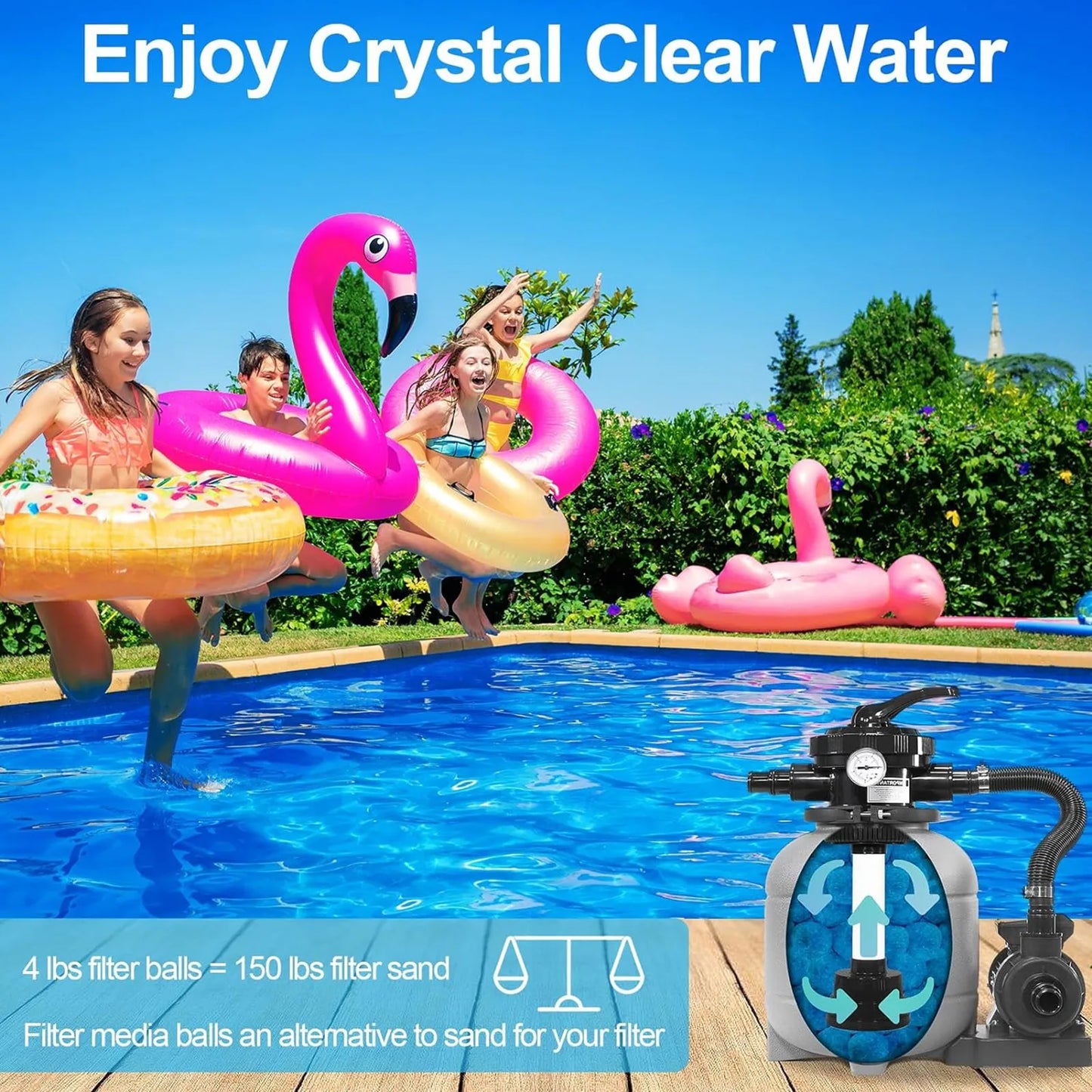 New Swimming Pool Filter Ball, A Newly Upgraded And Efficient To Swimming Pool Filter Sand, Reusable Environmentally Filter Ball Peaceful Pleasures Health and Wellness