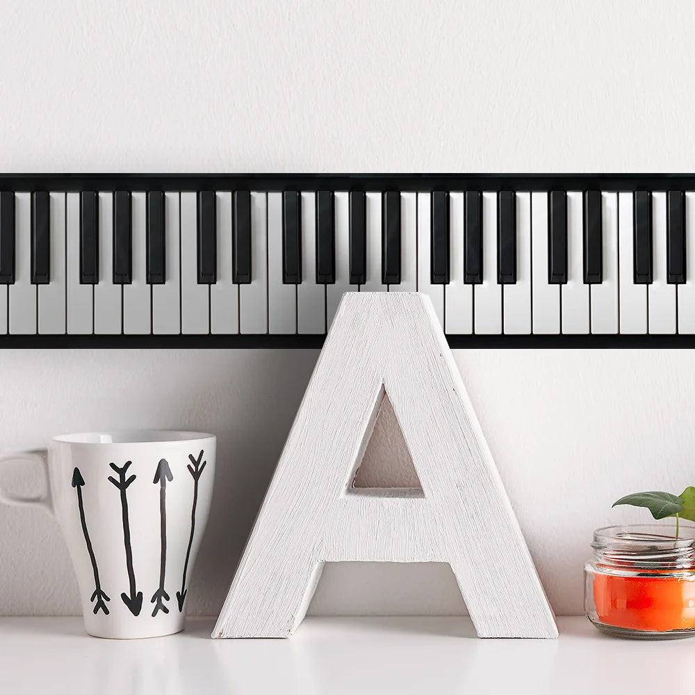 Black and White Piano Keys Wall Stickers Kicking Baseboard Waist Line Wallpaper Decals Music Decoration Glass Door Decor Musica Peaceful Pleasures Health and Wellness